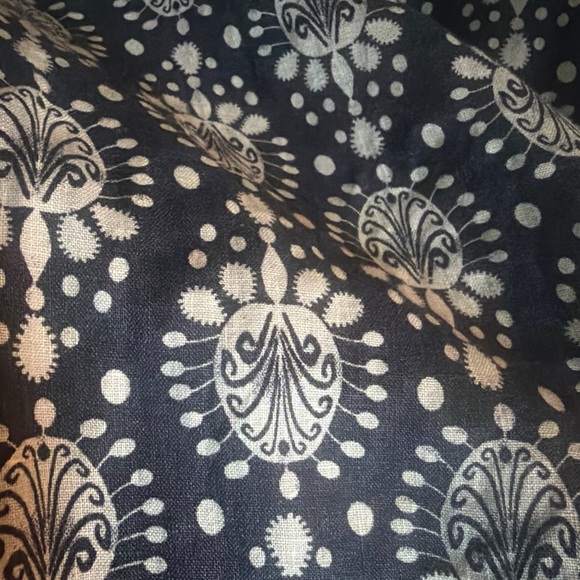 Sigrid Olsen 100% linen Blue and White 3/4 sleeve Tunic V Neck blouse medium - Picture 8 of 8